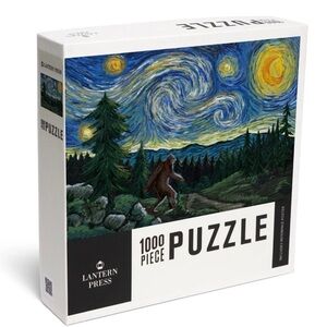 Bigfoot Starry Night 1000 Piece Jigsaw Puzzle Lantern Press New Sealed Box